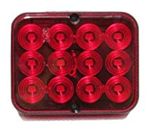 Rear Fog Light LED (12V Tail Lamp Universal Red Car Trailer Square)