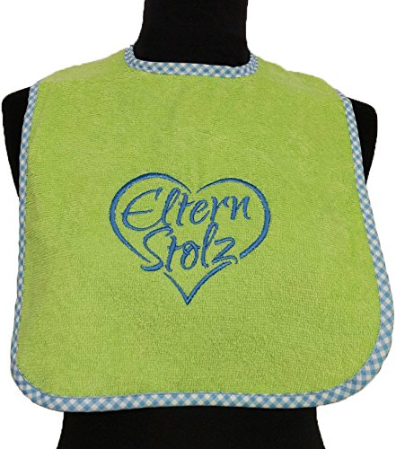 Elternstolz Extra Großes Baby Lätzchen Kinderlätzchen Mit Klettverschluss Bestickt Sehr Saugfähig Öko-Tex Schadstoffgeprüft 100% Baumwolle (green)