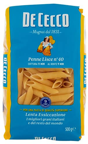 5x Pasta De Cecco 100% Italienisch Penne Lisce n. 40 Nudeln 500g