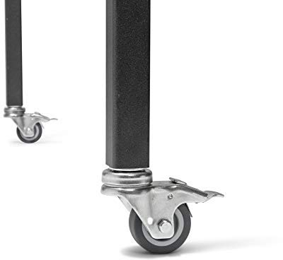 Rollen für Modulor Tischgestell M, vier feststellbare Gummirollen (ø 5 cm), mit je 40 kg belastbare Tischrollen für harte und weiche Böden, silberfarben