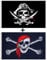 Aimto Fahne mit Kreuzmesser-Flagge und Jolly Roger (roter Schal) – leuchtende Farben – Materialien – Piratenflaggen aus Polyester / Segeltuch und Messingknopfloch – Qualitätssicherung