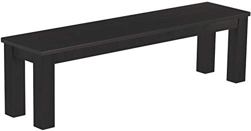B.R.A.S.I.L.-Möbel Brasilmöbel Sitzbank 160 cm Rio Classico Ebenholz Massivholz aus Pinie, Verschiedene Größen & Farben, ideal für Esszimmer & Küche