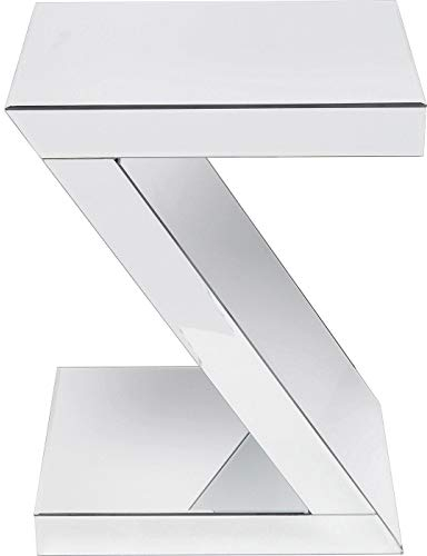 Kare Design Beistelltisch Luxury Z, Silber, Verspiegelt, Couchtisch in Z-Form, Wohnzimmertisch, Sofatisch, Nachttisch, Glas, 60x45x33 cm (H/B/T)
