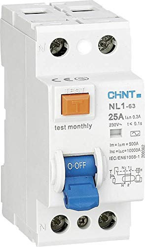 Chint 200584 - Interruttore a corrente residua, 2 poli, 25 A