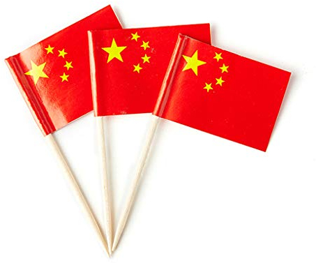 Lot de 100 petits cure-dents en forme de drapeau chinois