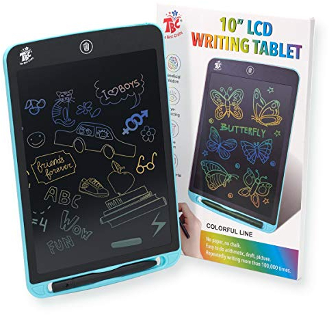 Cadeaux de Noël pour Les Enfants TBC Tablette d'écriture LCD coloré, Planche à Dessin de 10 Pouces Tablette Graphique Serrure à clé Écriture Manuscrite Doodle Dessin Pad Jouets Cadeau