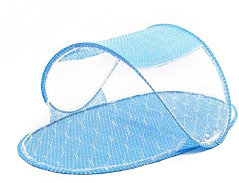 Lettino con zanzariera da Viaggio - Culla pieghevole - Rete - protezione insetti - Neonati - bambini - bimbi - portatile - Rete traspirante - Colore azzurro