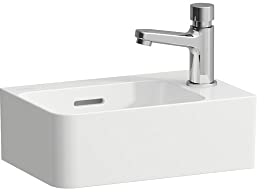LAUFEN VAL Handwaschbecken, 1 Hahnloch rechts, mit Überlauf, 340x220mm, H8152800001061, Farbe: Weiß