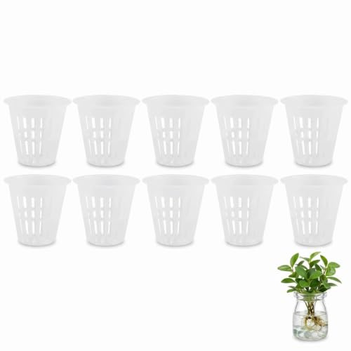 HERCHR Net Cup Pots 10Pcs 2 in Vegetable Gardening Growing Netted Baskets Slotted Mesh Net Cups Pots Planting Garden Basket for Hydroponics