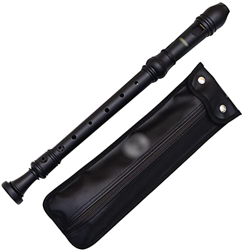 Flûtes à Bec Flûte À Bec Ténor Flûte À Bec Professionnelle en ABS Alto Baroque, Clé F Étudiant Flûte Britannique 8 Trous, 3 Pièces, avec Étui en Cuir (Color : Black, Size : Baroque F)