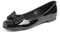 Feversole Women's Round Toe Cute Bow Trim Ballet Flats Dolly Shoes Black Patent Bow 7 UK