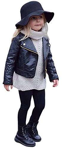 Blouson Enfants Filles Garçons Enfant Bébé Coupe-Vent Blazer Vêtements en Cuir Manteau Veste Courte Manteaux Et Blousons Cadeau De Noël pour Votre Bébé