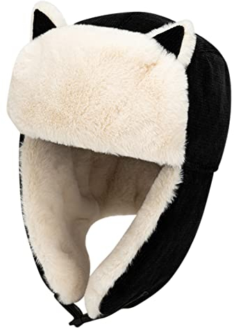 BYNYXI Fliegermütze Herren Damen Wintermütze mit Ohrenklappen Ushanka Damen Fliegermütze Trappermütze Warme Schneedichte Fliegermütze Baumwollhut Ohren Kappe Unisex Warme Winddichter Fellmütze