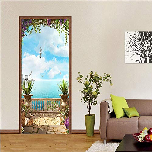VIRANDA Türtapete Selbstklebend TürPoster 3D - Landschaft - Fototapete Türfolie Wandtapete PVC Wasserdichte Schlafzimmer Türaufkleber 86 x 200 cm