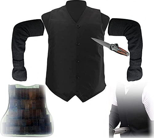 Vêtements résistants à la plaie de qualité de la qualité de la qualité de l'acier, doublure à l'échelle de poisson, gilet tactique réglable, gilet anti-couteau, hommes femmes (couverture de bras, gant