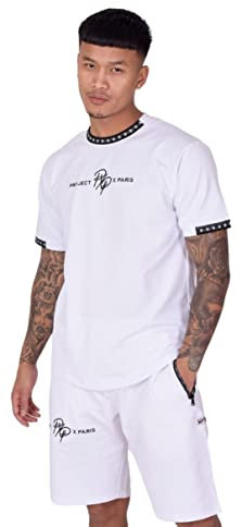 Project X Paris T-Shirt uni avec Bande Logo Blanc S