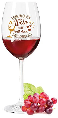 Leonardo Weinglas mit UV-Druck - Komm mach den Wein auf - Geschenk zum Geburtstag & für echte Weingenießer - Weißweinglas Rotweinglas als Geburtstagsgeschenk - Farbe Daily UV
