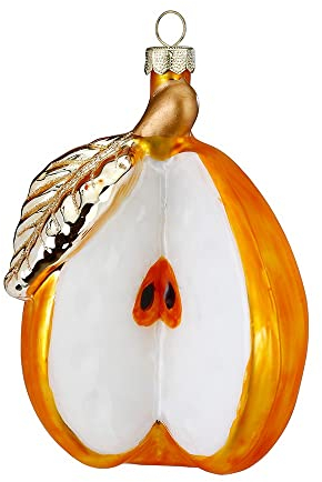 Inge-glas Glas 11cm Birne Weihnachtskugeln Früchte Obst Gold-gelb