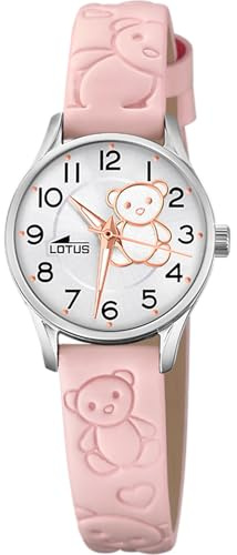 Lotus Mädchenuhr Analog aus Edelstahl und Leder Rosa | Quarzwerk, Kinderuhr, Widerstandsfähiges Glas, Klassisch 18573/G, mit Geschenkarmband, Junior Collection