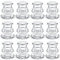 Belle Vous Lot de 12 Bougeoirs en Verre Transparent - Ensemble de Chandelier Verre Élégants - Décoration de Centre de Table pour Mariage, Fête, Festival, Maison, Salle à Manger, Église ou St Valentin