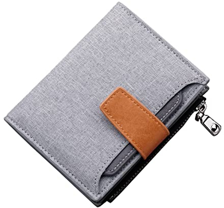 Vohiko Geldbörse Herren Klein Portemonnaie Damen Segeltuch mit Münzfach Kreditkartenetui Portmonee Brieftasche Kartenhalter Geldbeutel Handtasche