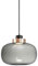 WFZRXFC Graue Glaspendelleuchte mit hoher Lichtdurchlässigkeit, Metalllampenfassung, 7,1 Zoll, Ellipse/Zylinder, LED-Hängelampe, verstellbares Kabel, Barber Shop, Café, Restaurant, Innenleuchter