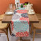 Tischläufer Herbst Modern Tischläufer Orange Blaugrün Dahlie Vintage Hochzeit Küche Esstisch Boho Dekor für Esszimmer Party Urlaub Dekoration 33 x 183cm