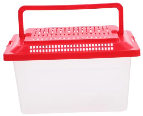 POPETPOP Plastic Turtle Fish Tank Lizards Terrarium Tank Glass Reptile Terrariums Small Dog Food Storage Container Tanks 2 Gallon Fish Tank Plastic Fish Bowl with Lid Feeding Box Handheld