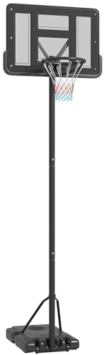 SPORTNOW Basketballständer mit Rollen 110x75cm Rückwand, Mobiler Basketballkorb mit Ständer, verstellbare Korbhöhe 230 bis 305 cm, Basketballanlage für Erwachsene, für Schwimmbad Außenbereich