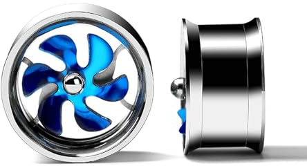 Daesar Ohr Tunnel Set, Plugs 8-20MM Edelstahl zum Schrauben mit Windmühle Piercing Ohrringe Tunnel Plugs