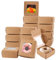 AKOLAFE 50 Stück Kraftpapierboxen mit Fenster 6.5x6.5x3cm Kleine Geschenkboxen Kraftpapierbox mit Sichtfenster Geschenkbox Klein Kraftpapierbox für Party Hochzeit Geburtstage Feiertage