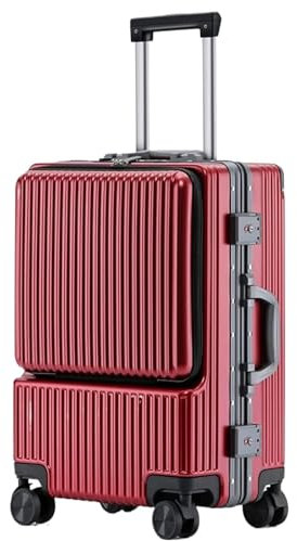 ASHSDI Koffer Reisekoffer Trolley Vorne Öffnendes Aluminium-Kabinengepäck-Universalrad-Schlosskasten Für Geschäftsreisen Boardcase Handgepäck (Color : B, Size : 20 in)