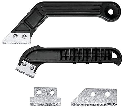 2 Pieces Mortar Remover Mortar Scraper Rake Tool with 8 Replacement Blades Carbide Heavy Duty Tile Mortar Rake Tool