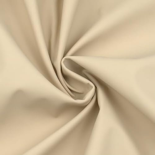 STOFFKONTOR Regenjacken Outdoor Stoff - Öko-Tex Standard 100 - Meterware, Farbe Beige - zum Nähen von Regenbekleidung, Jacken, Capes, Matschhosen UVM.