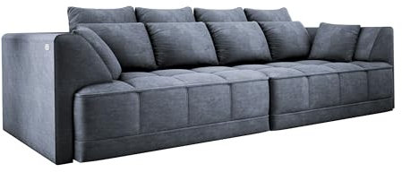 DomiMeble | Big Sofa Tiga XXL, Schlafsofa, Couch, Schlafcouch mit Schlaffunktion 302 cm Breit (Cloud 91)