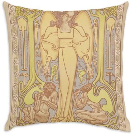 Fabulous Kissenhülle, Samt, weiß, Motiv: Engel, elegant, modern, dekorativ, 40 x 40 cm, samtig