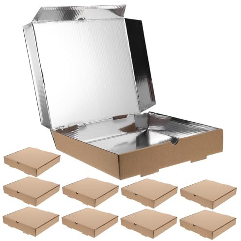 Hohopeti 10stücke Aluminiumfolie Isolierte Pizza-boxen Wärmeisolierende Takeaway Verpackung Für Pizza Kekse Und Kuchen Für Partys Und Veranstaltungen