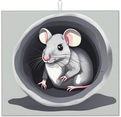 Geschirr-Abtropfmatte Maus Im Loch Druck Spülbeckenmatte Verhindert Flecken Geschirr Trockenmatten Leicht Zu Reinigen Abtropfmatte Für Die Küche 41X46Cm Für Ntheke, Küche, Besteck