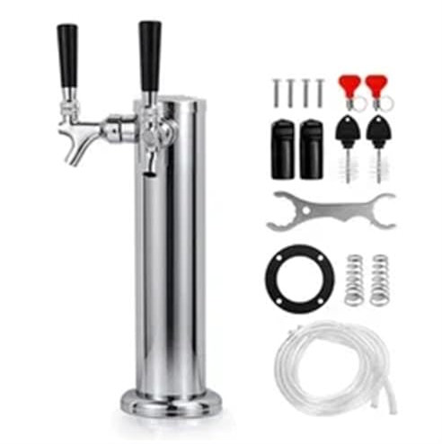 HWJFDC Bierzapfanlage Bierturm, Fassbier-Kegerator-Turmspender, polierte 3-Zoll-Biersäule for zu Hause mit Schlauchschlüsselwerkzeugen(Size 2)