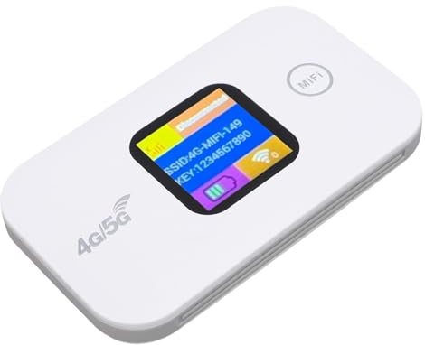Hotspot Mobile 4G 5G, 300 Mbps WiFi Portable avec Emplacement SIM et Affichage LED, pour Camping Travel Connect 10 Appareils