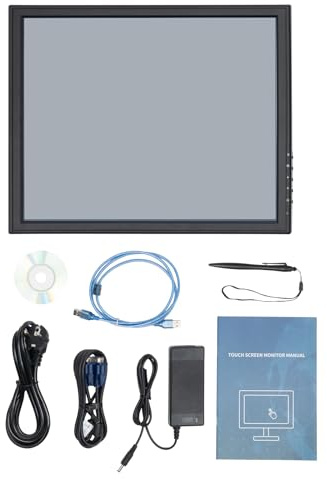MAXCyurp 17 Inch Touch Screen LCD Monitor with High Sensitivity and Multi-Angle Adjustment: Perfect for POS Systems in Restaurants, Hotels, Medical Facilities, and Retail Environments