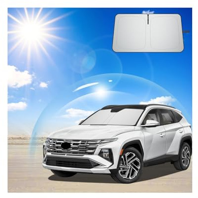 Ruiya Parasol para Parabrisas Delantero Compatible con Hyundai Tucson 2016-2026, Protección Solar Anti UV y Rayos, Cubreparabrisas Plegable para Accesorios de Coche