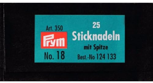 Prym 25 x Chenille Sharp Point No 18 Embroidery Needles