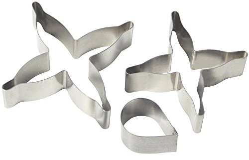 PME FU177 Fuchsienblütenausstecher aus Edelstahl, Sortiment, 3-teilig, Silver, 4 x 1.2 x 3.8 cm