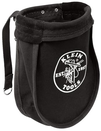 Klein Tools 51A Tool Pouch, Utility Pouch for Carrying Nuts and Bolts, with Interior Pocket, No. 10 Canvas, 9 x 3.5 x 10-Inch, Black
