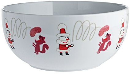 Alessi AMGI56 W Get Nuts! Biscuit Bowl Made from Porcelain with Decoration, 24 CM Diameter White