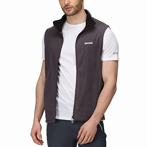 Regatta Tobias' Gilet In Pile Con Cerniera Intera E Tasche Basse Bodywarmers, Uomo, Iron(Black), L