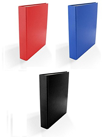 3x Ringbuch / DIN A5 / 4-Ring Ordner / Farbe: je 1x blau, rot und schwarz