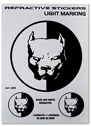 4R Quattroerre.it 1125 Reflektierende Aufkleber, Pitbull, 9.5 x 12 cm