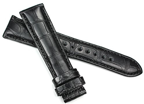 GRAF 18 mm / 16 mm ECHT Lederband Handgemacht Art Manuel für LeCoultre Faltschließe schwarz Kroko Alligator Band Germany KROKOBAND B144